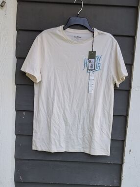 Goodfellow & Co Cream Short-Sleeve 'Happy Hour' Graphic Tee Size medium NWTG